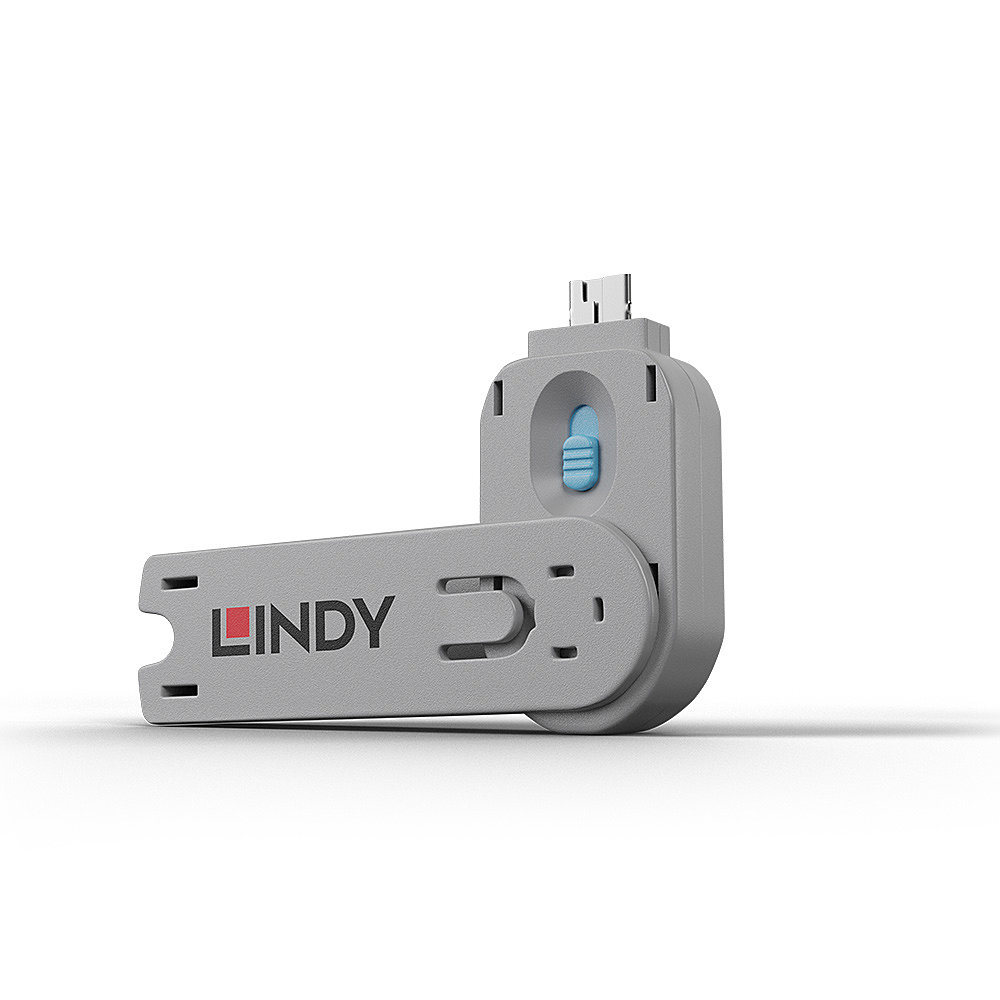 Lindy Usb Type A Port Blocker Key,  Blue