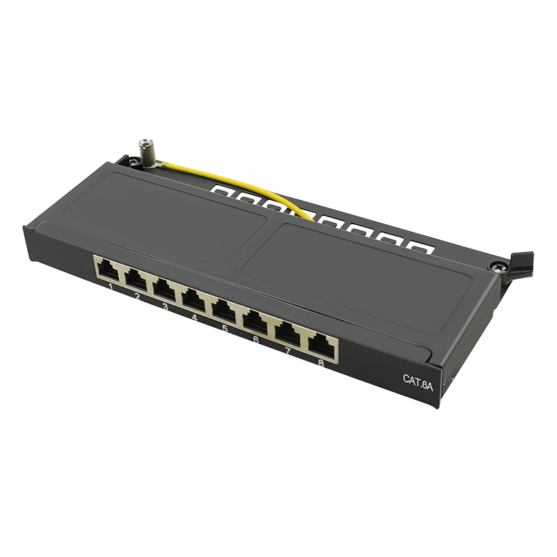 Patchpannel Desktop 8 Port Cat6A STP black 0.5 HE LogiLink