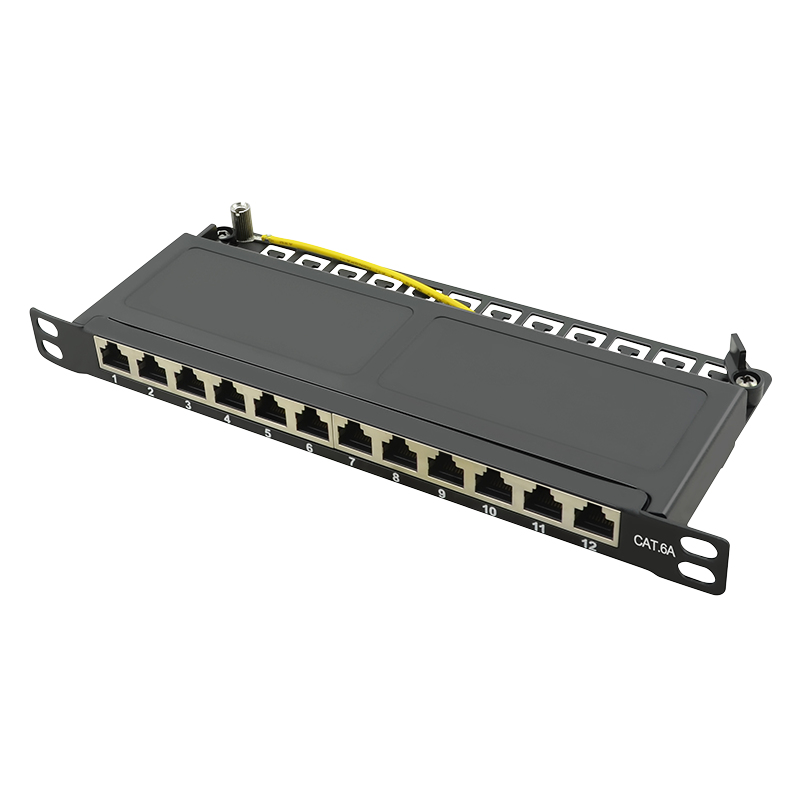 Patchpannel 10" 12 Port Cat6A STP black 0.5 HE LogiLink