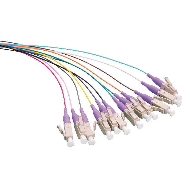 Fibre optic pigtail set - LC - OM4 50/125 - 2 m - purple - 12 pieces