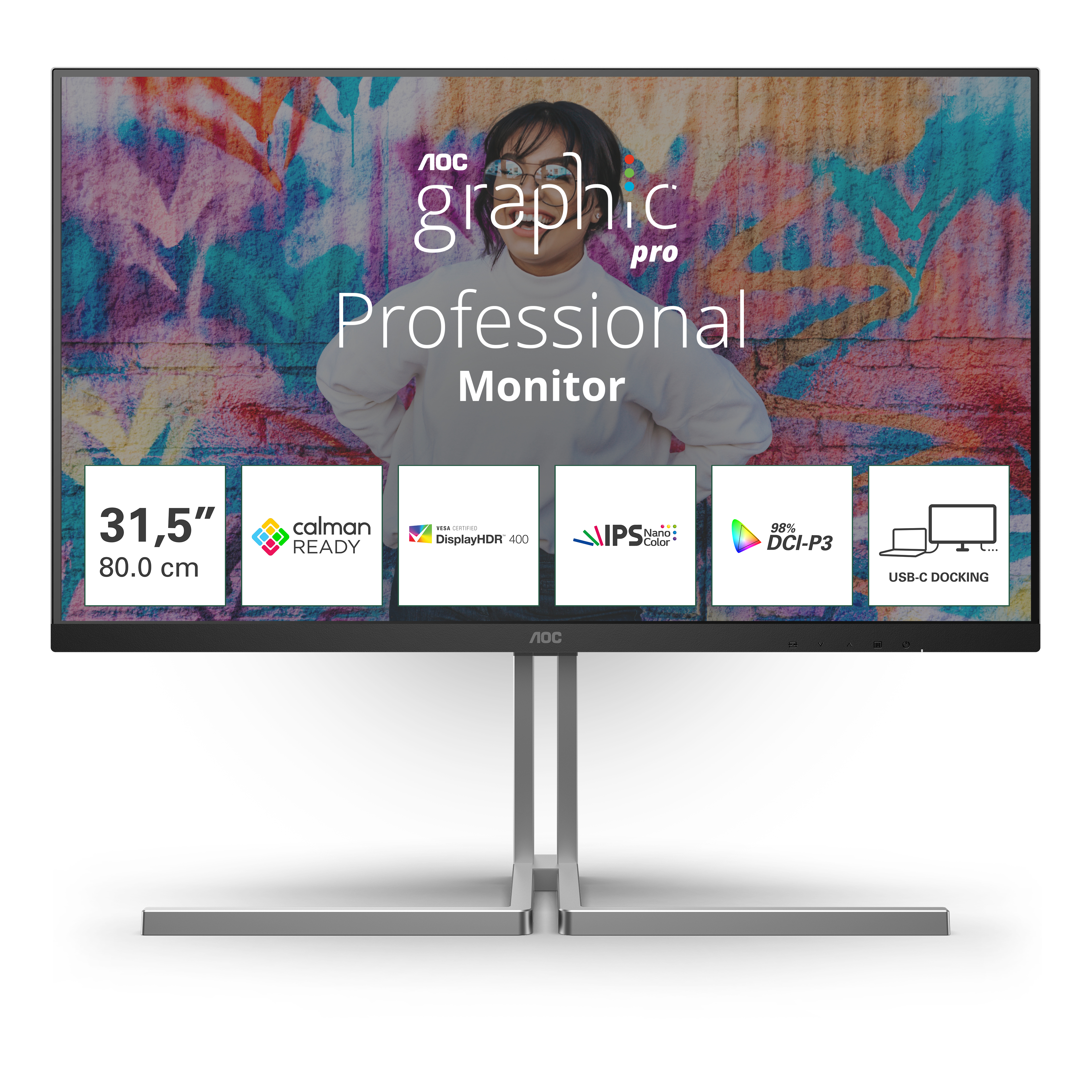AOC U32U3CV skærm - WLED - 32" - AMD A