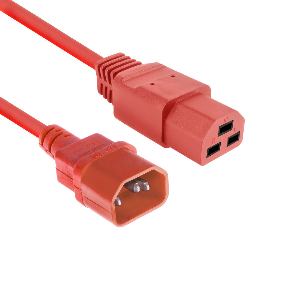 Powercord C14 - C21 IEC60320 red 1 m