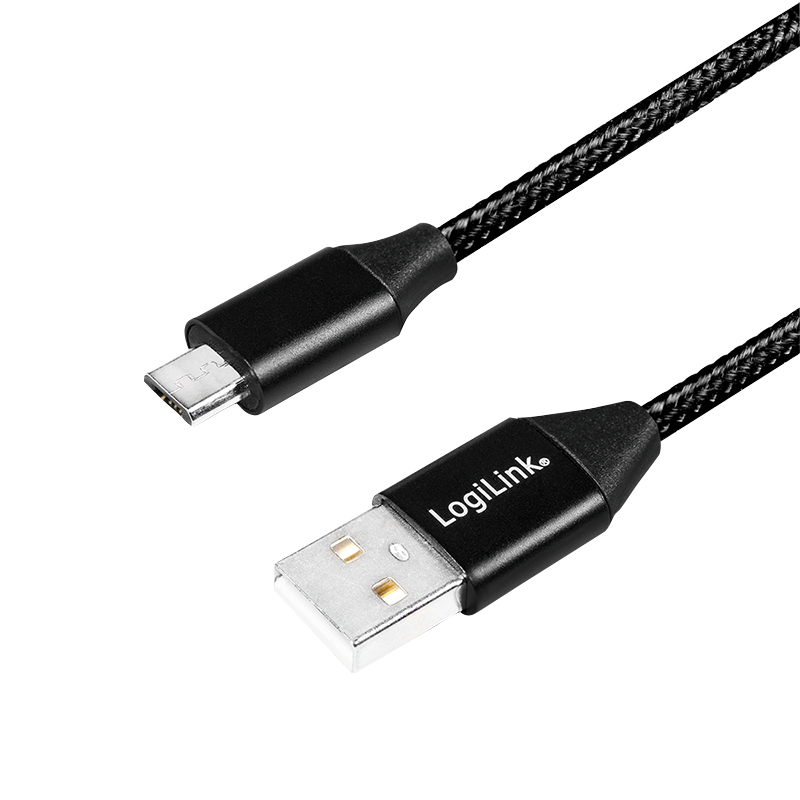 Logilink USB 2.0 Kabel zu Micro-USB Stecker 0,3m sw