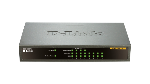 D-Link DES 1008PA - switch - 8 porte -