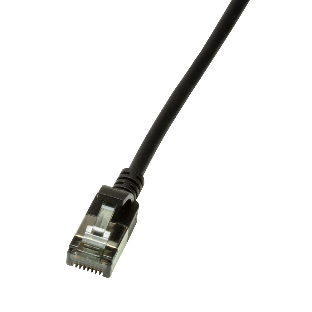 Patch cable Cat.6A TPE SlimLine black 2,0m