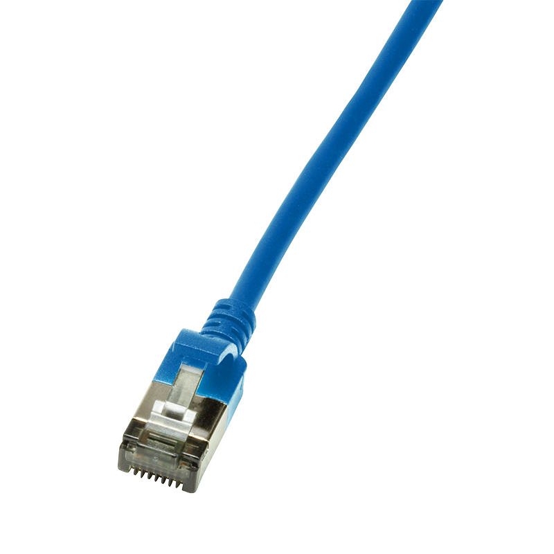 Patch cable Cat.6A TPE SlimLine blue 0,5m