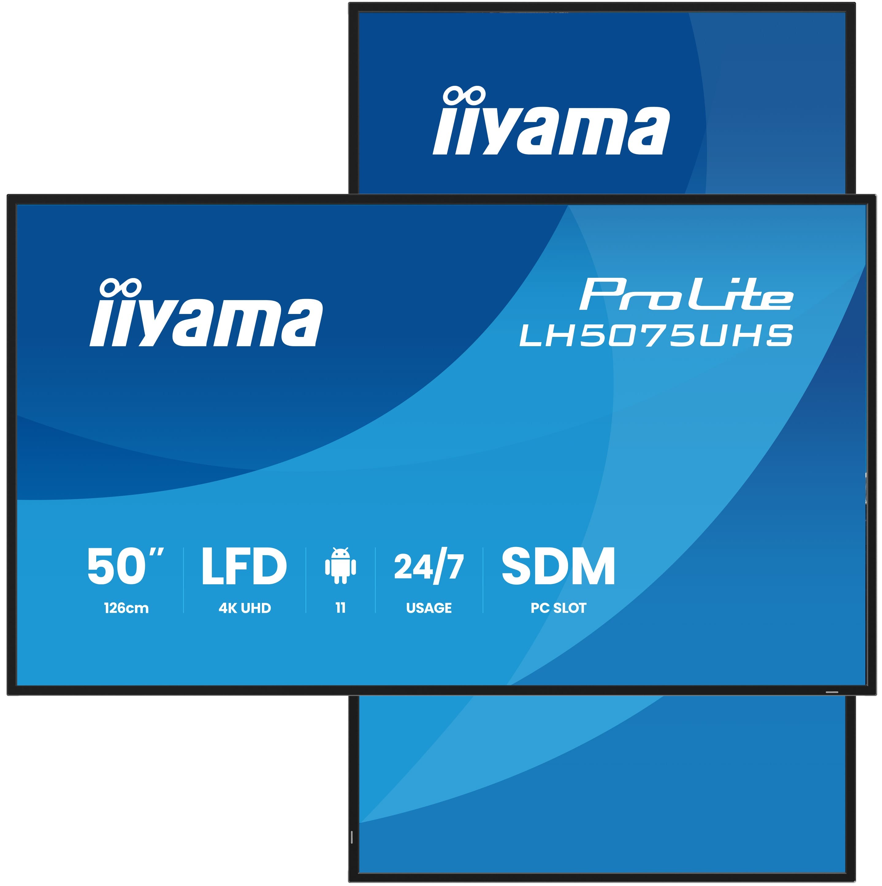 iiyama 50" 3840x2160. UHD VA panel.  Haze 25%. 500cd/m?. Landscape  and Portrait