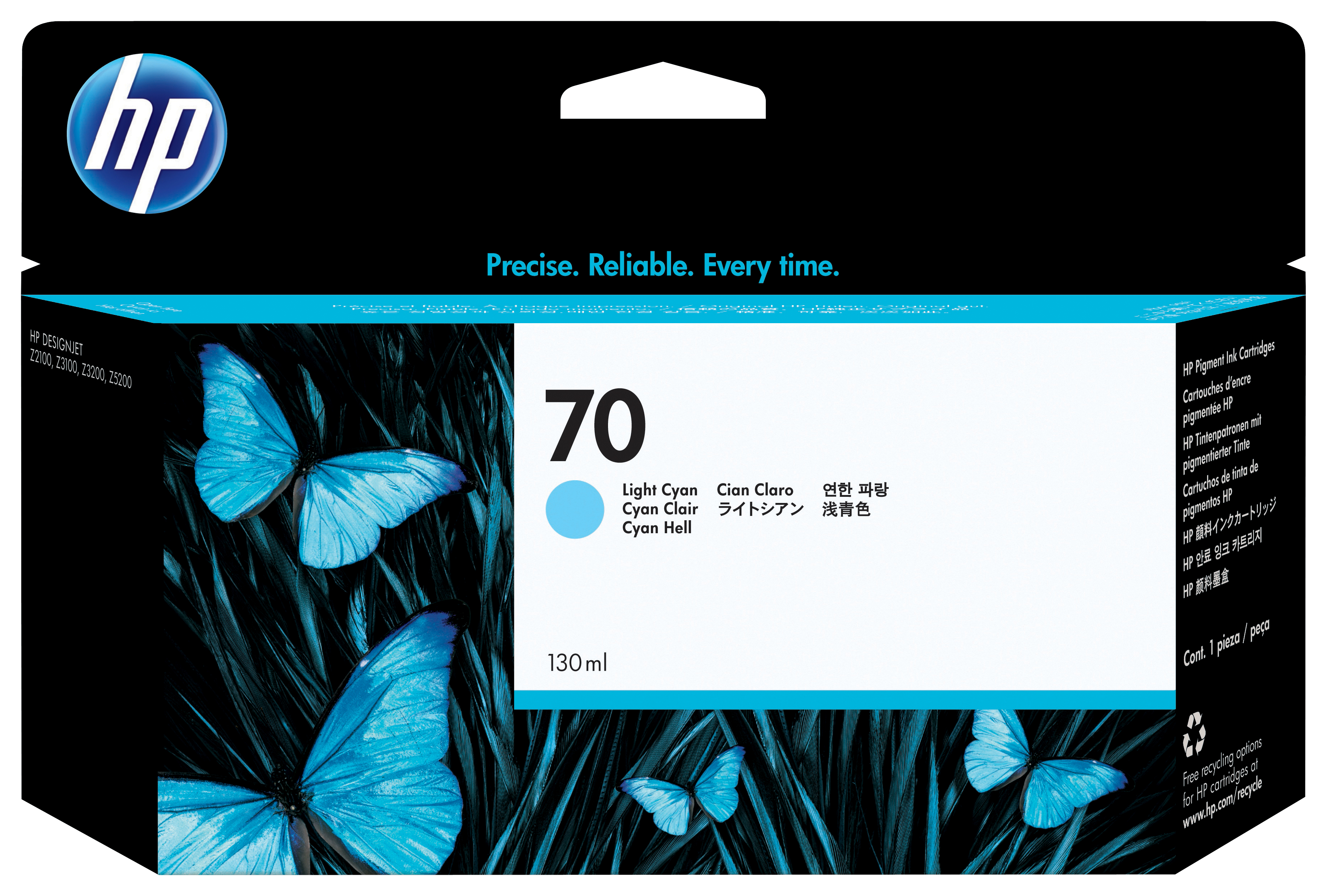 HP Original 70 Druckerpatrone cyan hell 130ml (C9390A)