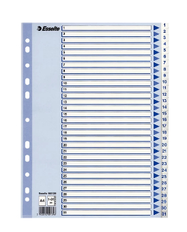 Esselte register PP A4 1-31 hvid