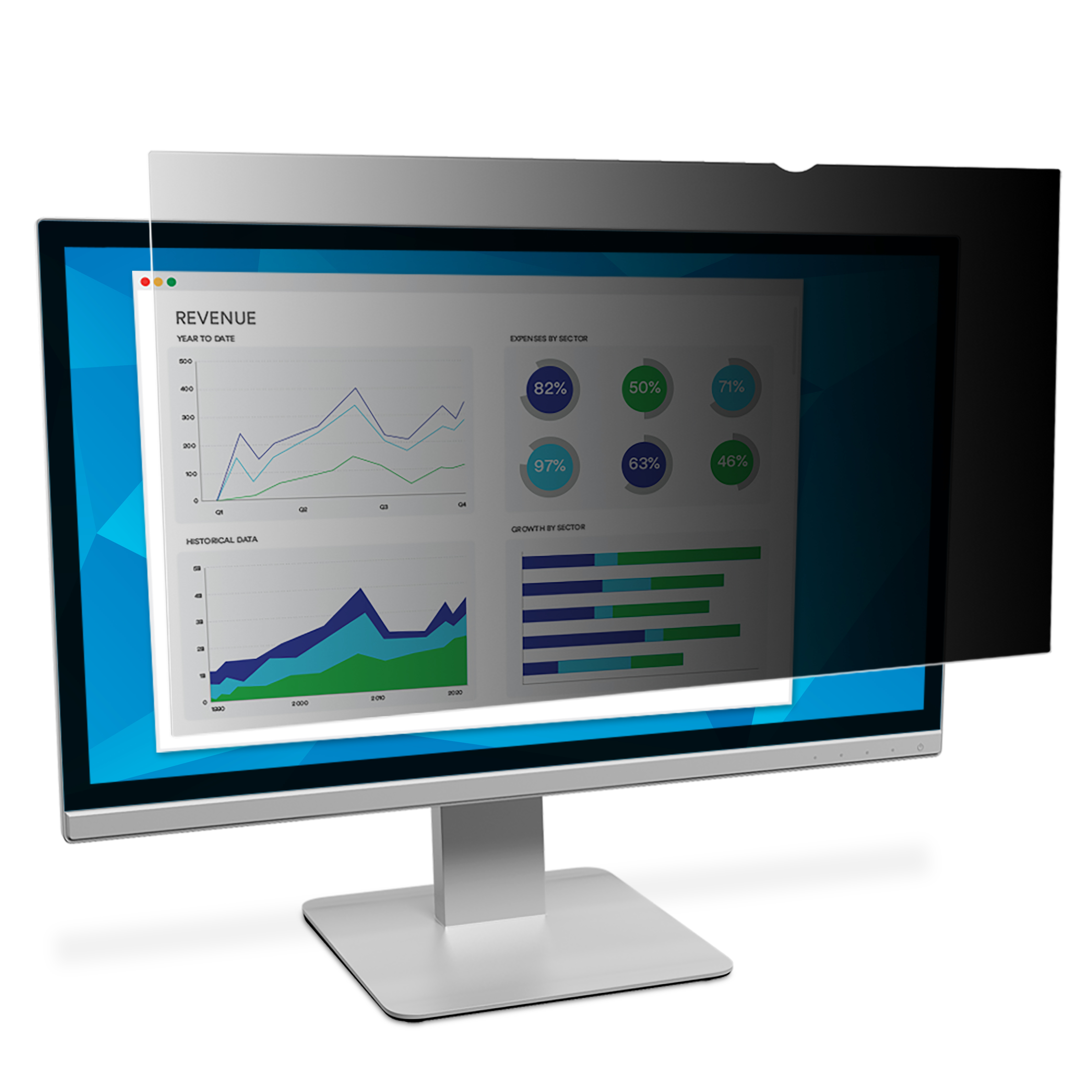 3M Privacy Filter Dell U3415W (21:9). AntiGlare, Frameless, Black. Landscape