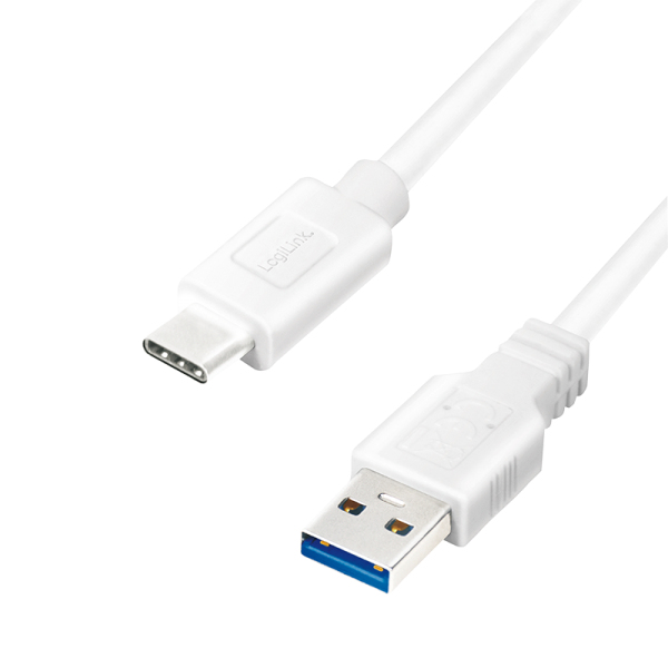 Logilink USB 3.2 Gen1 Type-C cable, C/M to A/M, 5 Gbps, 60W, white, 0.5 m