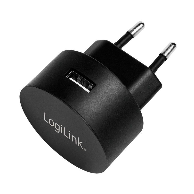 Logilink USB-A charger, 10.5 W, 1-port, 1x USB-A, round, Black