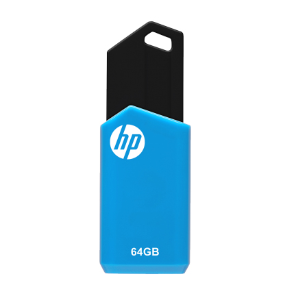 STICK 64GB HP v150w 2.0 Flash Drive (black/blue) retail
