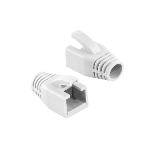 RJ45 Plug Cable Boot 8mm white, 50pcs