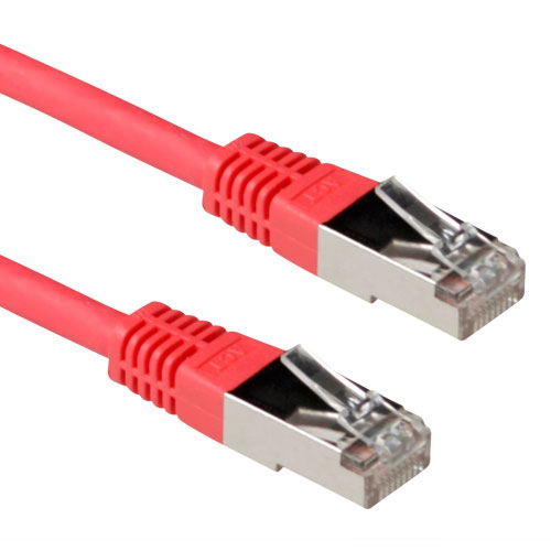 Red 0.5 meter LSZH SFTP CAT6A patch cable with RJ45 connectors