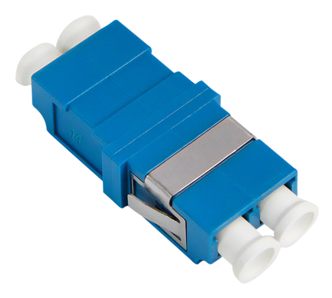 Fiber Adapter LC Duplex, 12 pieces, without flange, blue