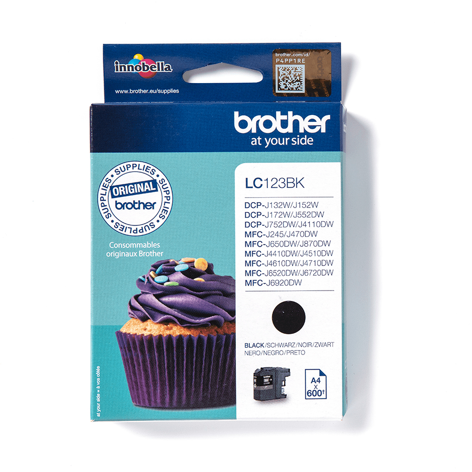 Brother Tinte LC-123BK Schwarz bis zu 600 Seiten nach ISO/IEC 24711