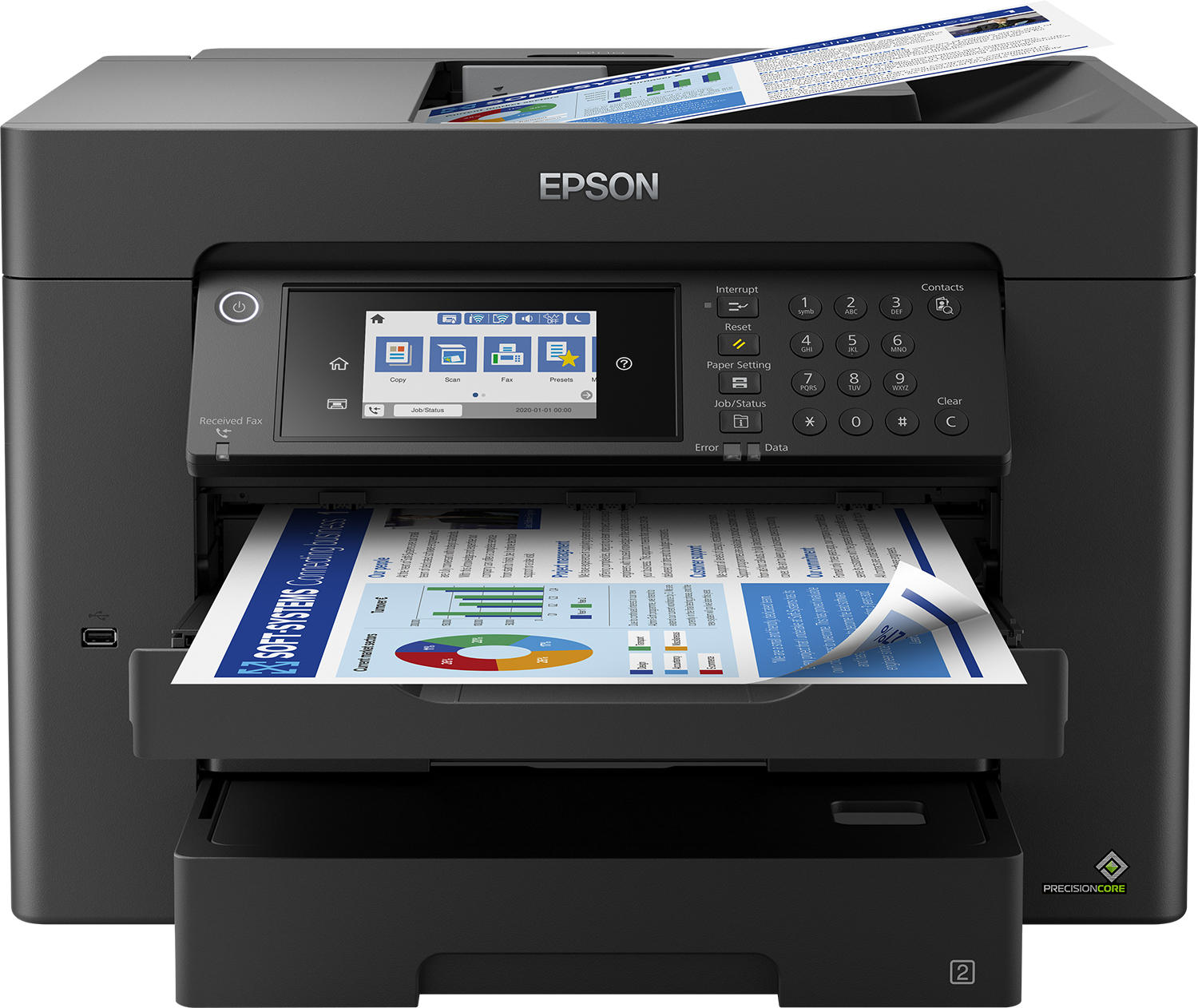 EPSON WorkForce WF-7840DTWF MFP colour ink-jet A3 297x420mm A3 25ppm print 550 sheets USB 2.0 LAN Wi-Fi USB host