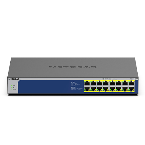 NETGEAR GS516PP - switch - 16 porte -