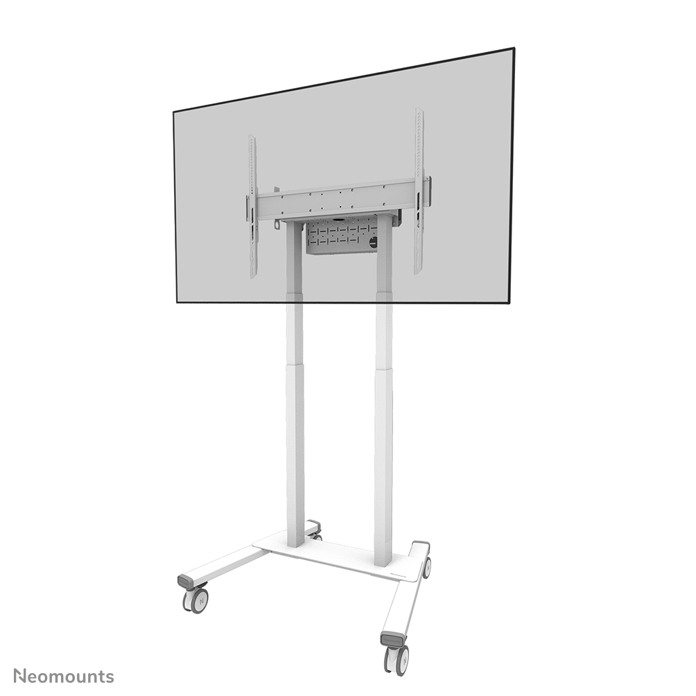 Neomounts FL55-875WH1, Mobile Motorised  Display Trolley, 55-100", Max  110 kg, H:111,3-176,3 cm (35mm/sec), VESA 100x100-800x600, Lockable (excl.