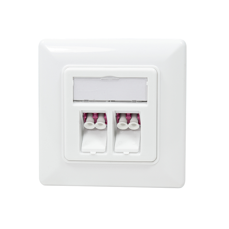 Fiber Faceplate with 2 LC-Duplex Adapters, multi-mode