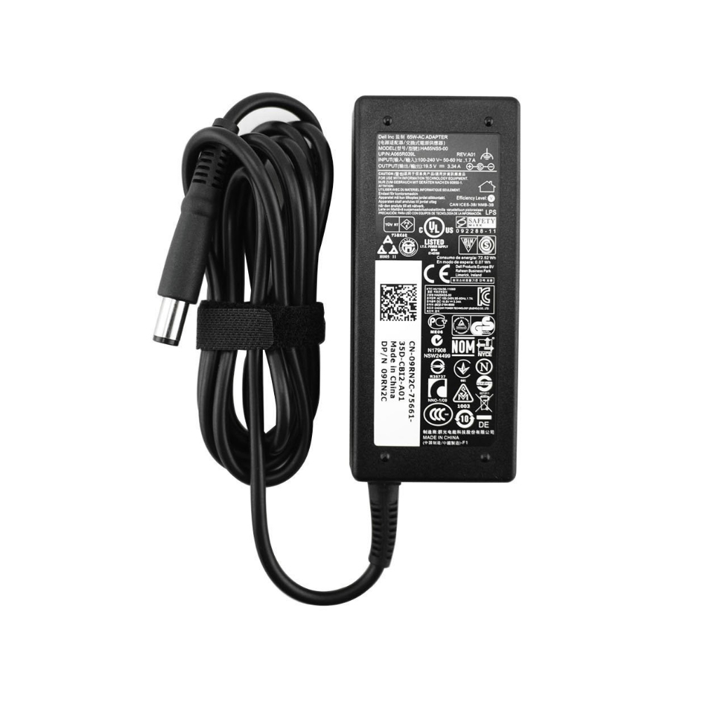 Dell AC Adapter, 65W, 19.5V, 3  Pin, 7.4mm, C6 Power Cord,  Lot 6 Version 2
