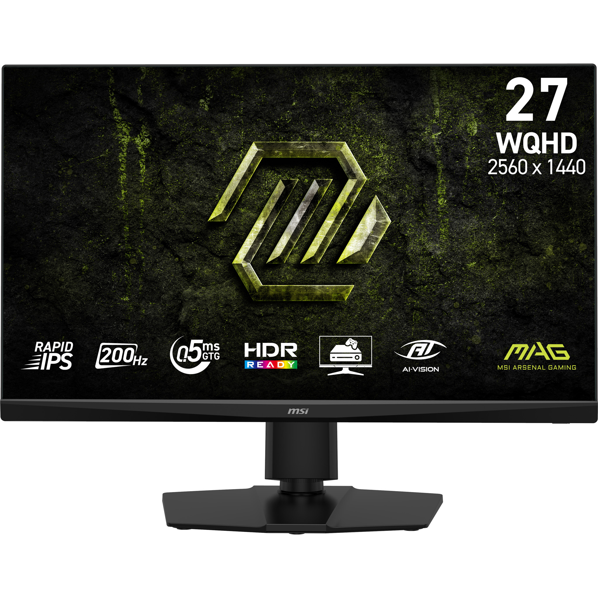68,6 cm (27") 2560 x 1440 Pixel MSI 9S6-3CF7CA-001 16:9 Wide Quad HD Rapid IPS 0,5 ms 200 Hz DisplayPort HDMI Pivot Height VESA