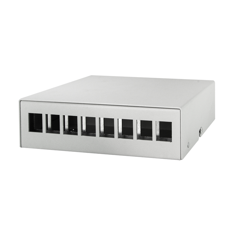 Logilink Consolidation point box 8-port, desk/wall/rail mounting, grey