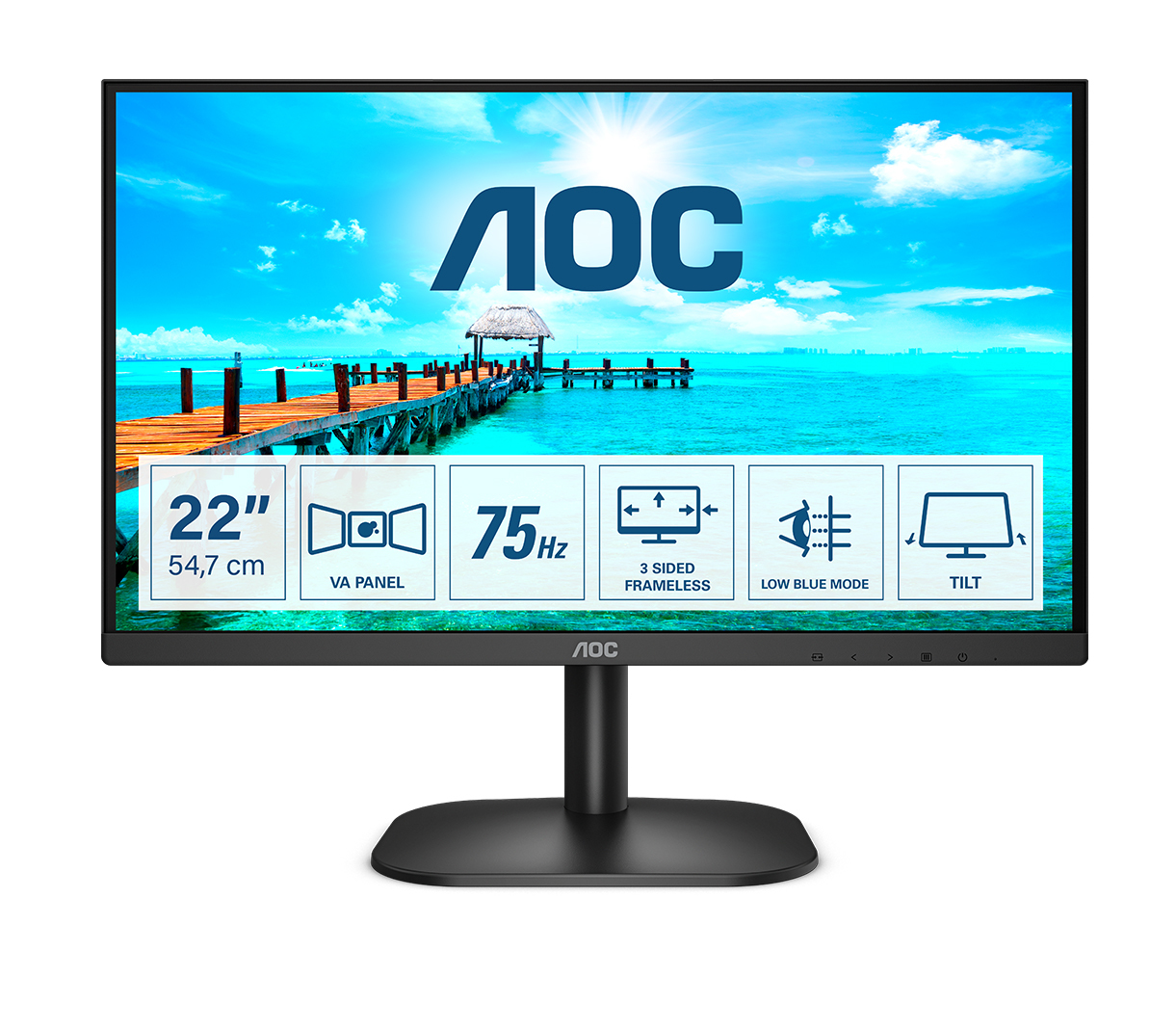 AOC 54.6cm (21.5") 22B2H 16:09 HDMI black