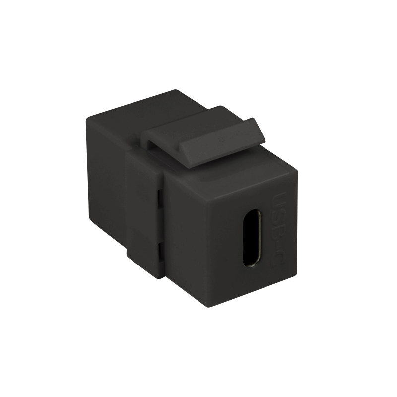 USB 3.1 Gen2 Type-C keystone coupler, C/F to USB-C/F, PD, black