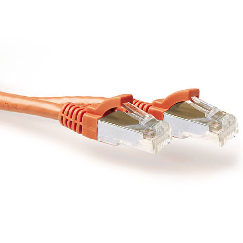 Orange 1.00 meter SFTP CAT6A patch cable snagless with RJ45 connectors