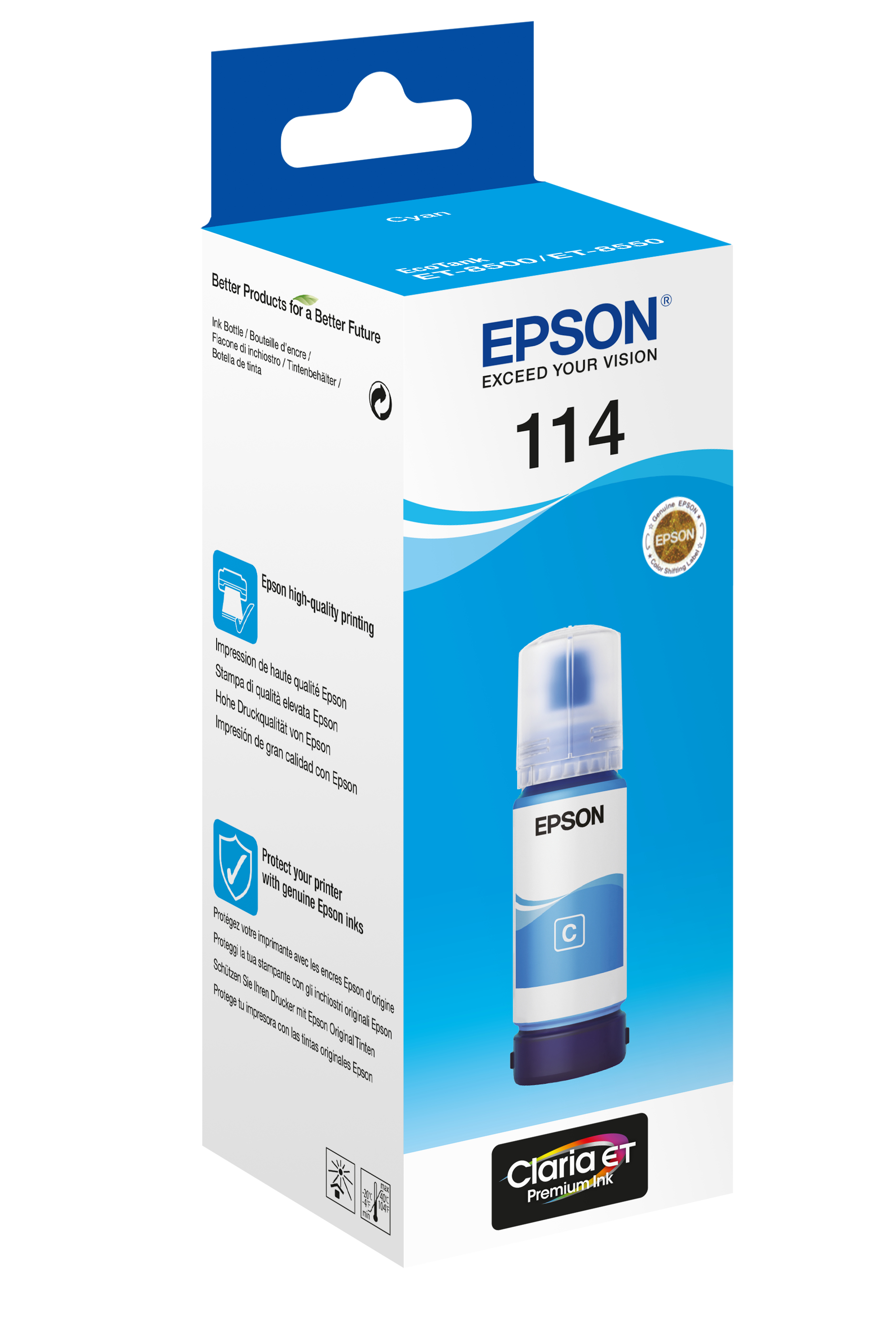 Epson Tinte 114 C13T07B240 Cyan Eco Tank Nachfülltinte 70ml
