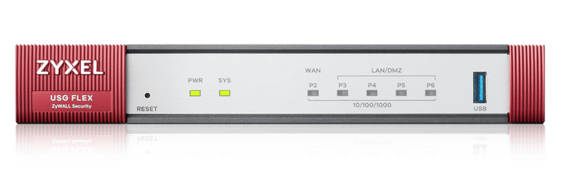 ZYXEL USG FLEX 50 HP 5 Gigabit user-definable ports 1x1G PoE+ 1xUSB with 1 YR Entry Defense Pack