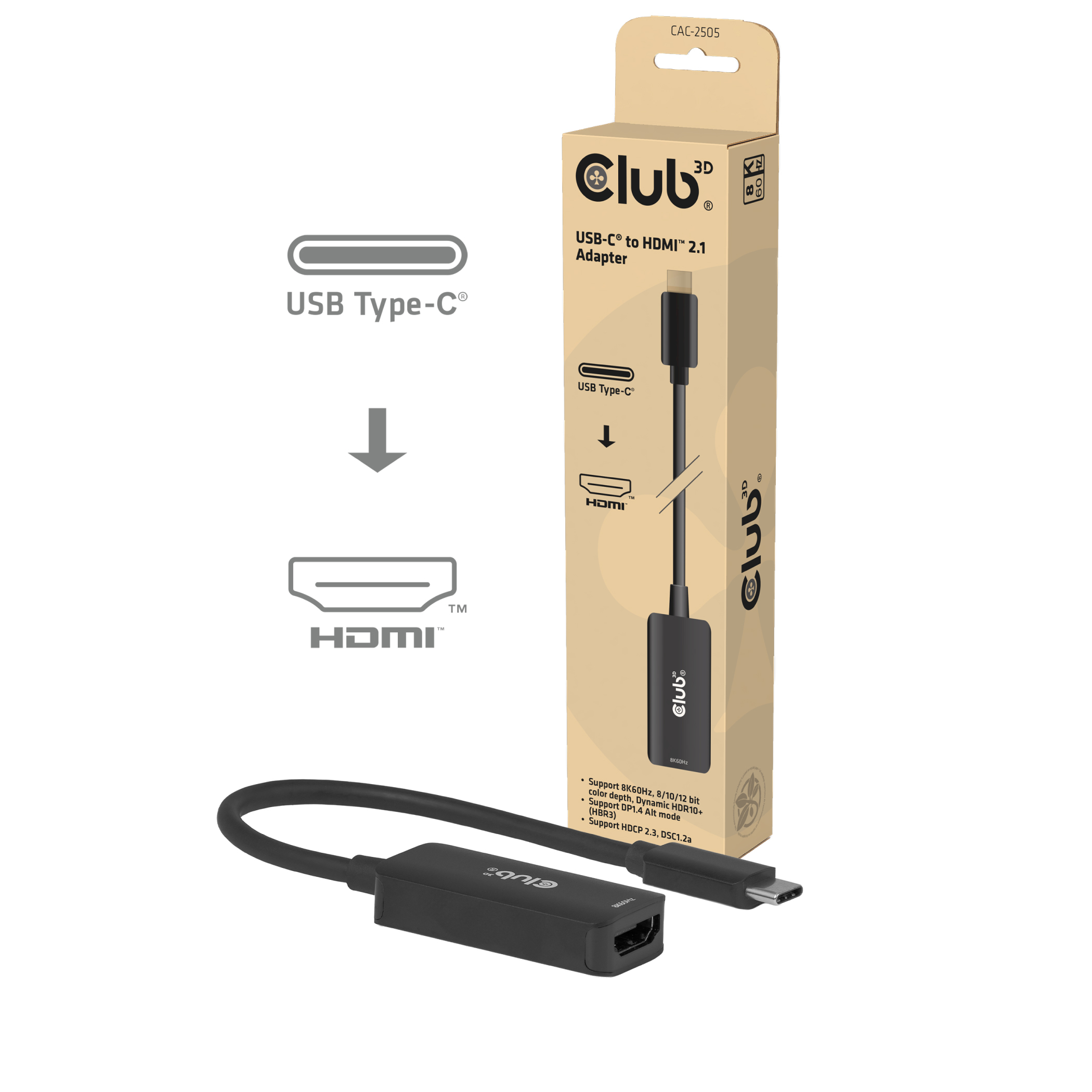 CLUB3D CAC-2505 USB-C -> HDMI 0,12m