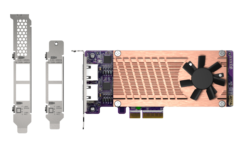 QNAP QM2 series Card 2x PCIe 2280 M.2 SSD slots PCIe Gen3x4 2x Intel I225LM 2.5GbE NBASE-T port