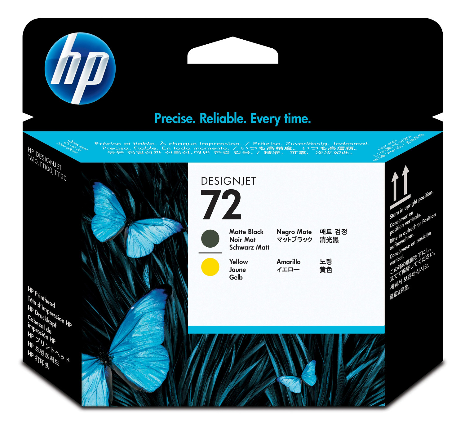 HP 72 - gul, mat sort - printhoved