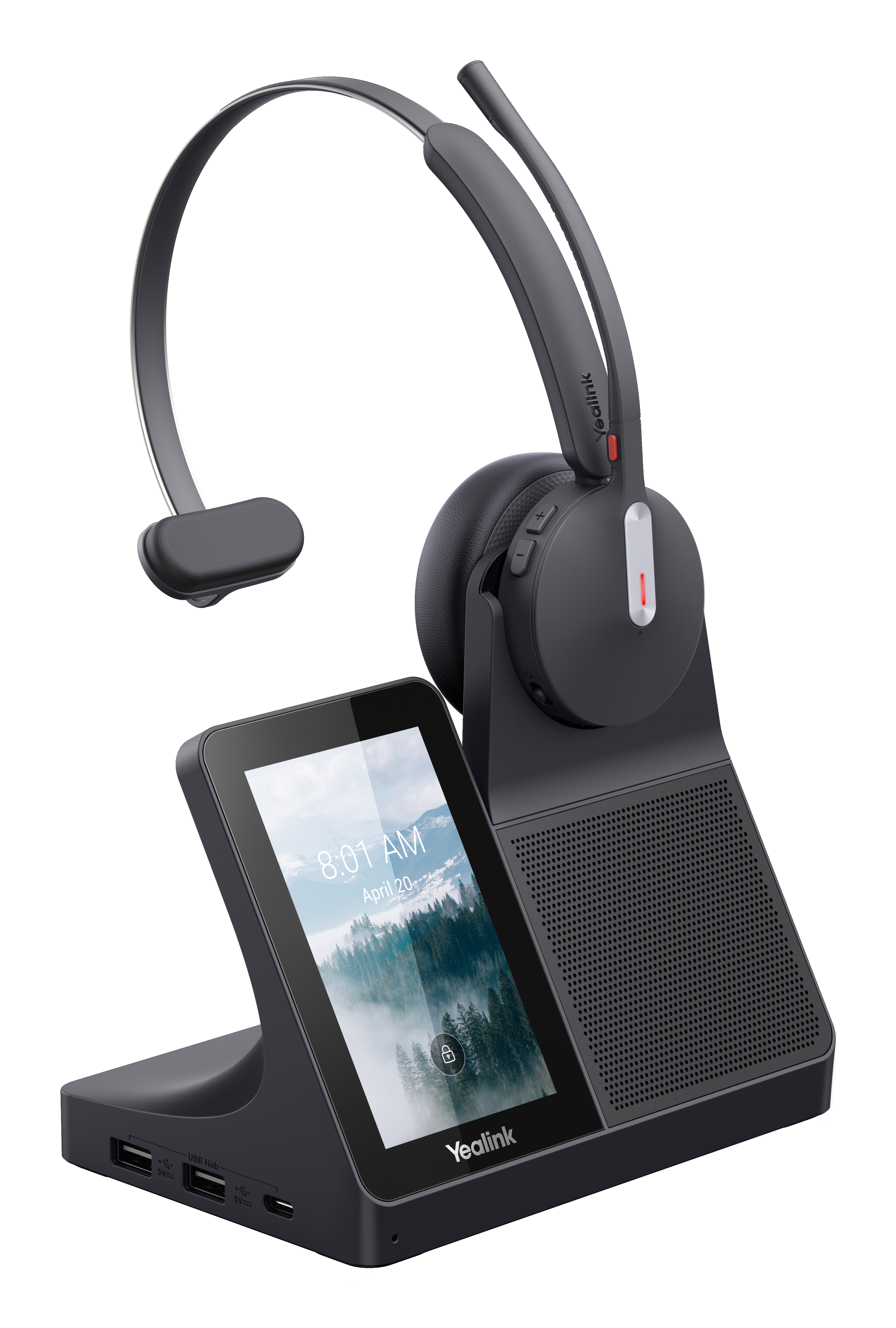 Yealink WH64 Mono Trådløs Høretelefoner Sort
