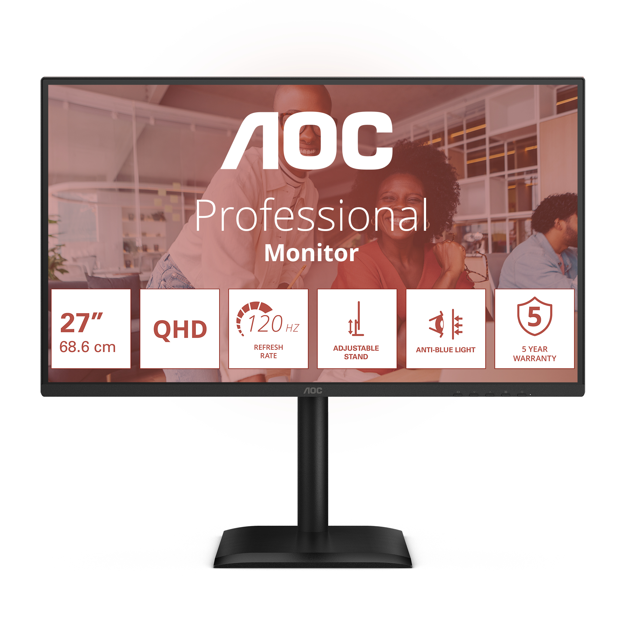 AOC Q27E4U 27inch WQHD IPS 120Hz 4ms 350cd/m2 HDMI2.0 DP USB3.2 HUB USB Pivot Speakers