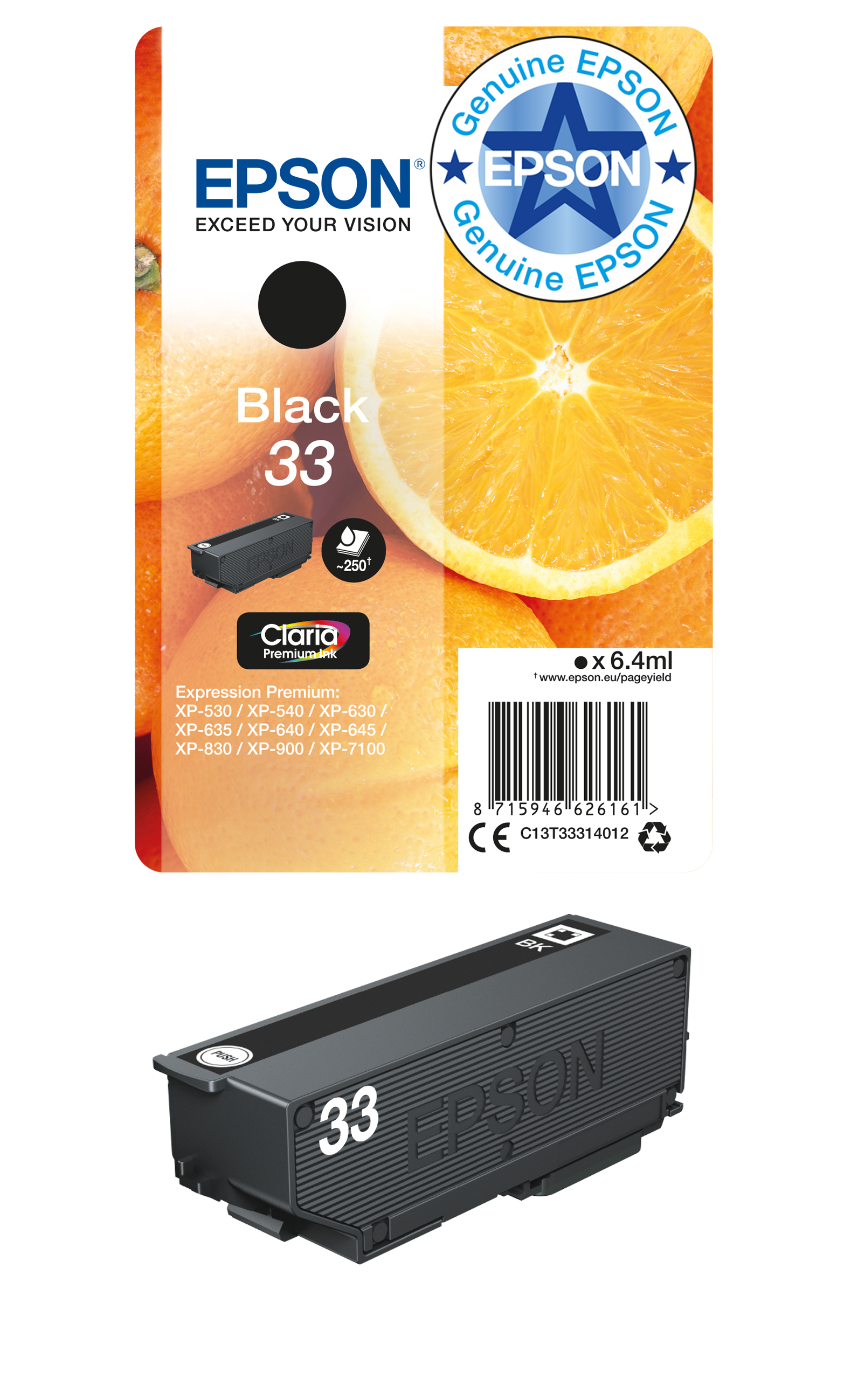 Epson Tinte 4LB Singlepack Black 33 Claria Premium Ink