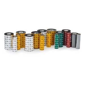 Zebra Wax Ribbon, 110mmx74m  (4.33inx242ft), 2300  Standard, Cartridge ,1 box of 6 rolls