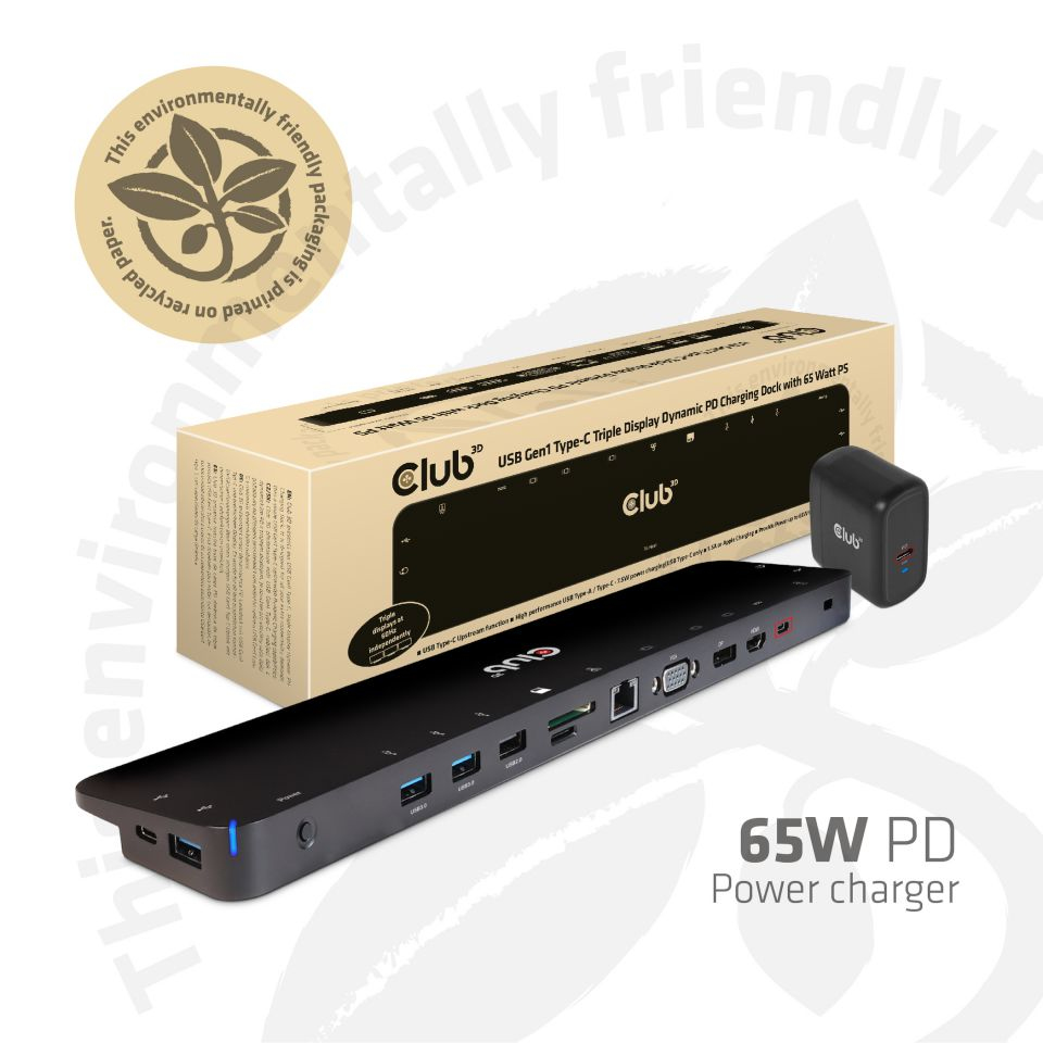 Club3D ChargingDock USB-C 3.2 ->7xUSB/