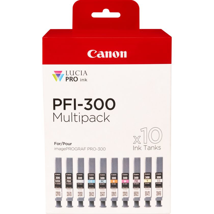 CANON PFI-300 10 ink Multi Pack MBK/PBK/C/M/Y/PC/PM/R/GY/CO