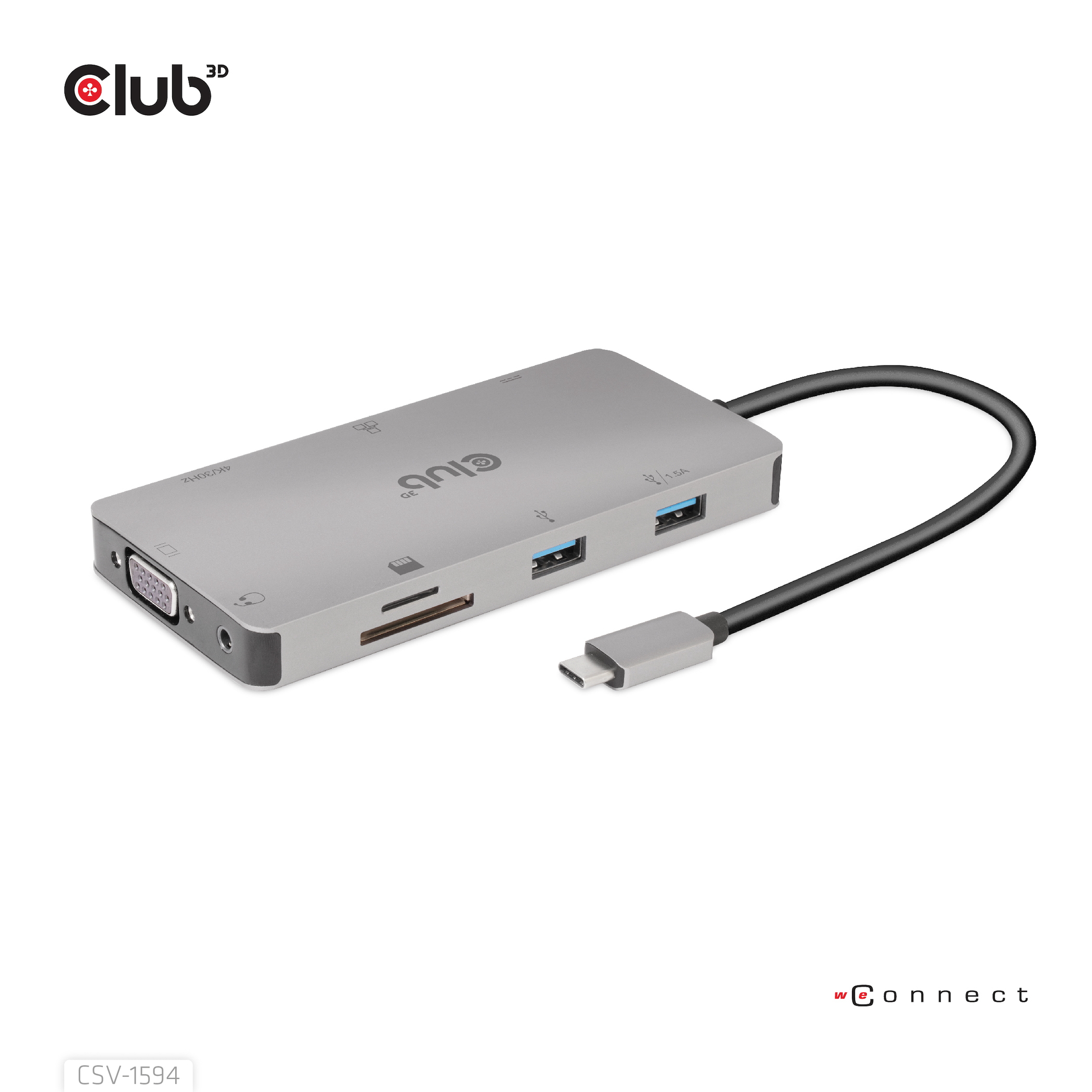 Club 3D USB Gen1 Type-C 9-in-1 hub - d