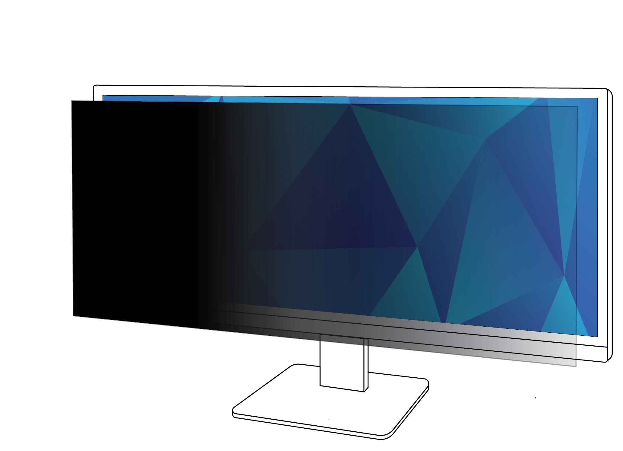 3M databeskyttelsesfilter for 34" Moni