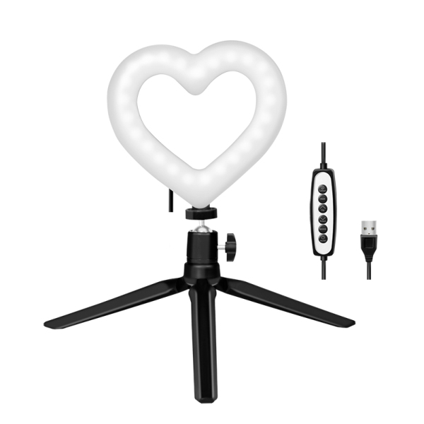 LED Ring Fill Light, with tripod, heart shape