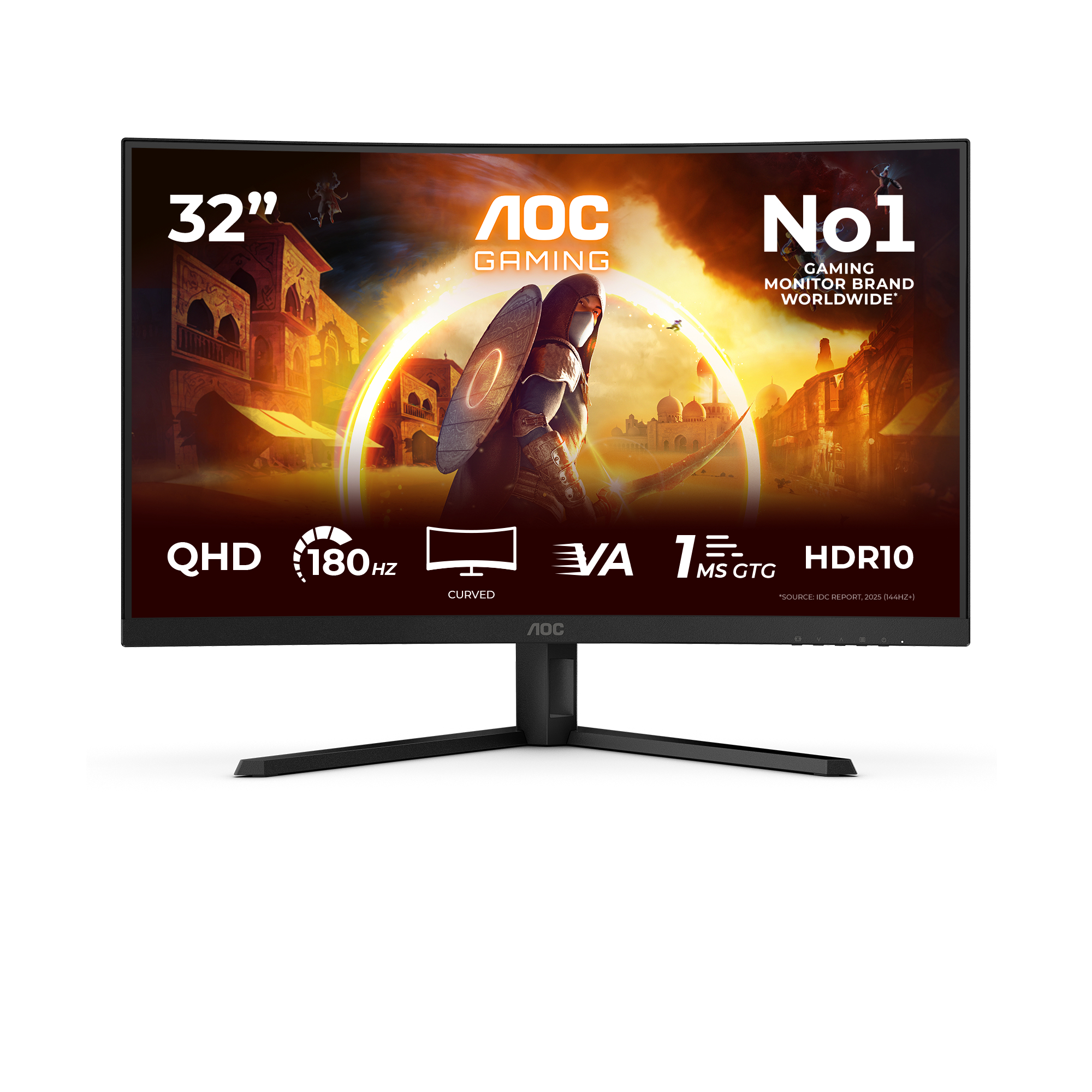 AOC Ve Computer Monitor 81.3 Cm  (32") 2560 X 1440 Pixels Quad  Hd Lcd Black, Grey