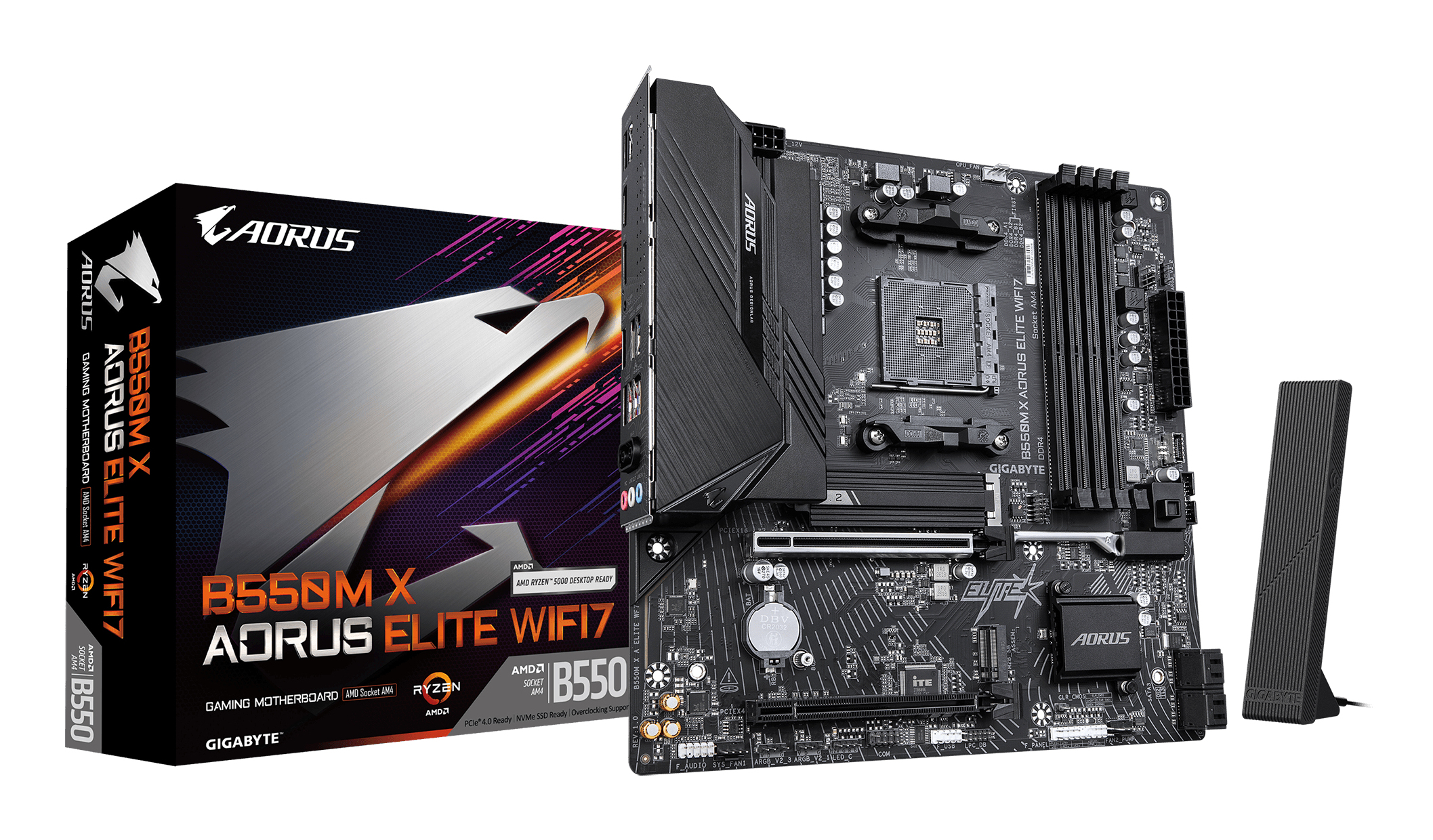 GIGABYTE B550M X AORUS ELITE WIFI7 micro ATX AM4 AMD B550