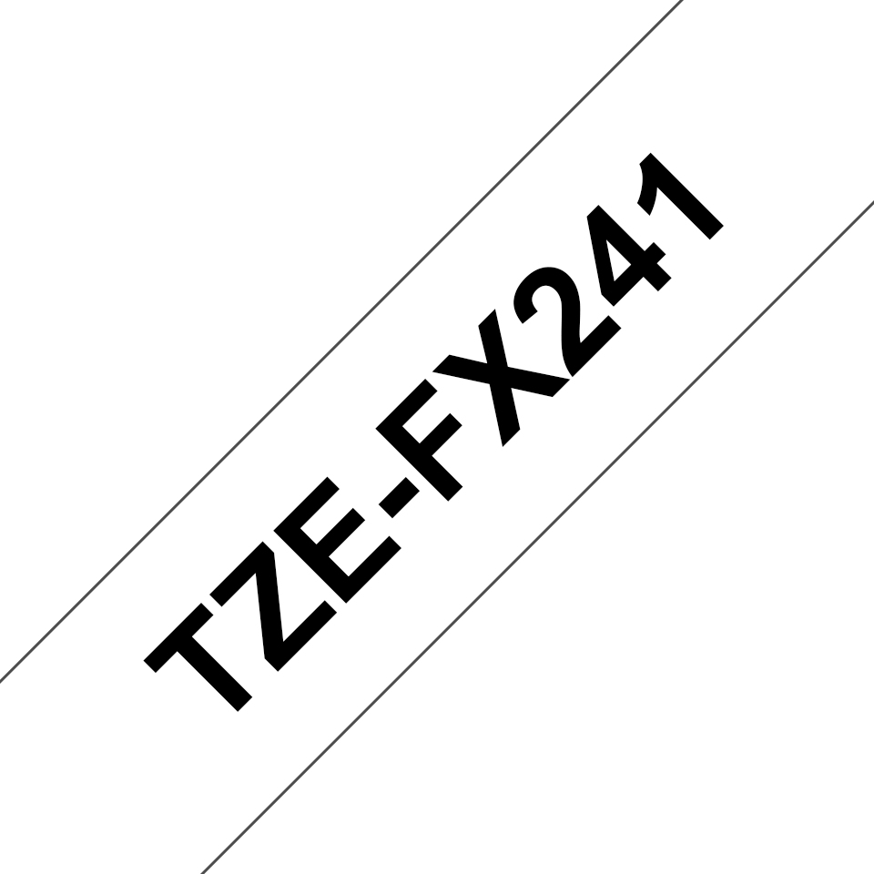 BROTHER TZEFX241 special tape cassette 18mmx8m white black laminate for P- touch 210E 220 300 310 340 340C