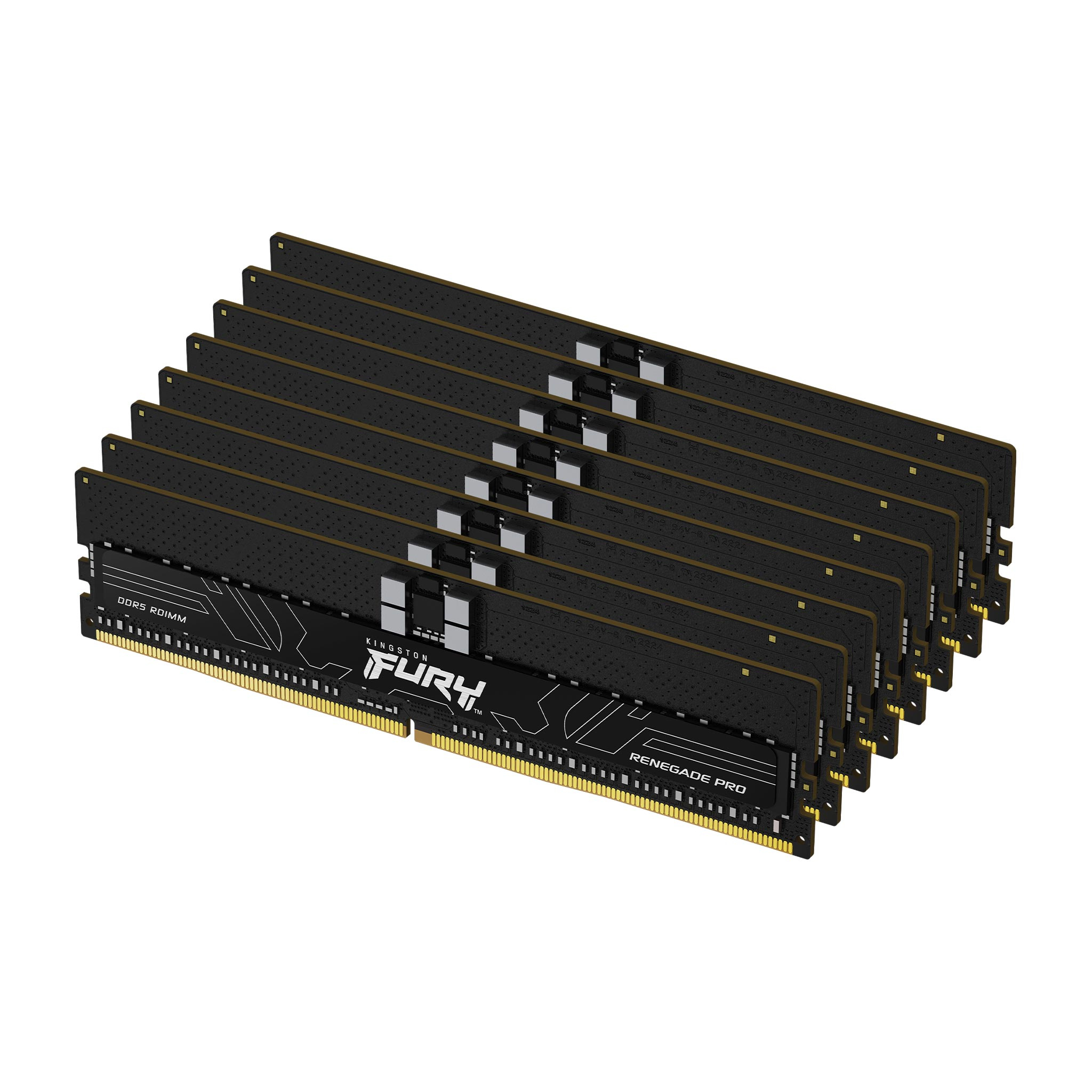 KINGSTON 128GB 7600MT/s DDR5 ECC Reg CL40 DIMM Kit of 8 FURY Renegade Pro Black