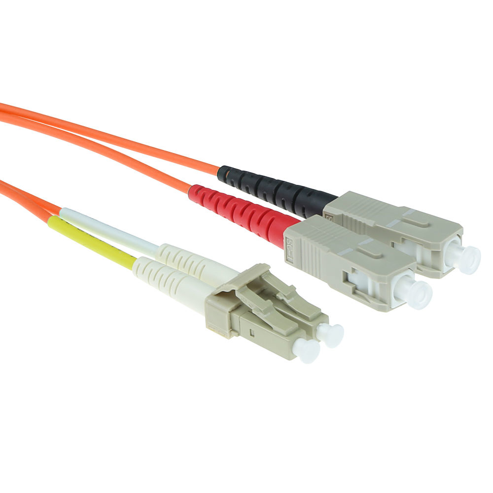 3 meter LSZH Multimode 50/125 OM2 fiber patch cable duplex with LC and SC connectors